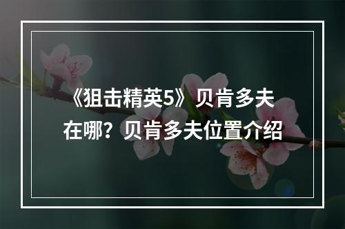 《狙击精英5》贝肯多夫在哪？贝肯多夫位置介绍