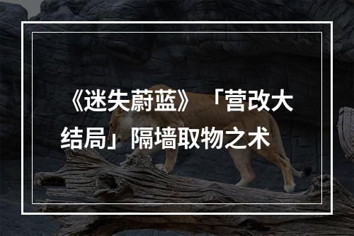 《迷失蔚蓝》「营改大结局」隔墙取物之术