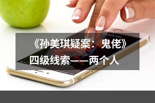 《孙美琪疑案：鬼佬》四级线索——两个人