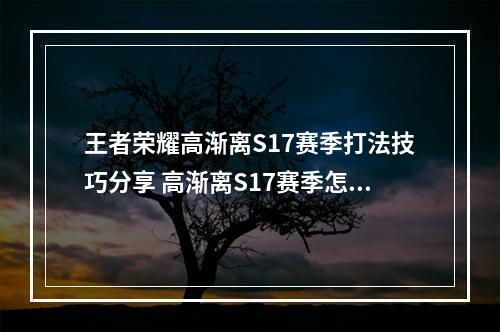 王者荣耀高渐离S17赛季打法技巧分享 高渐离S17赛季怎么打