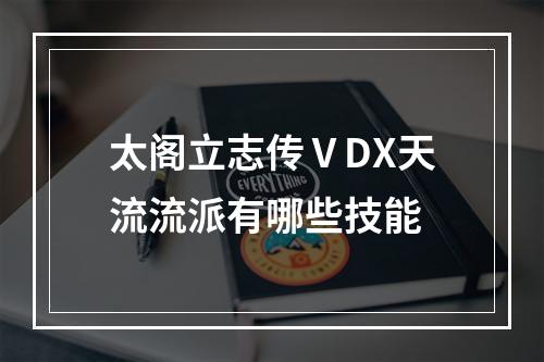 太阁立志传ⅤDX天流流派有哪些技能