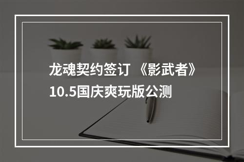 龙魂契约签订 《影武者》10.5国庆爽玩版公测