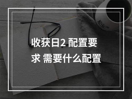 收获日2 配置要求 需要什么配置