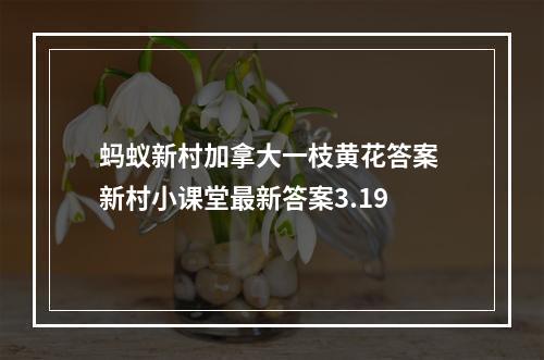 蚂蚁新村加拿大一枝黄花答案 新村小课堂最新答案3.19