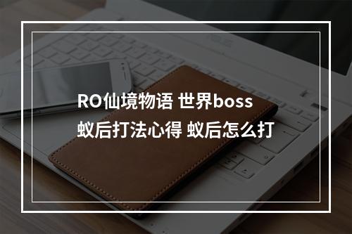 RO仙境物语 世界boss蚁后打法心得 蚁后怎么打