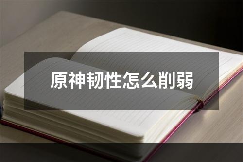 原神韧性怎么削弱