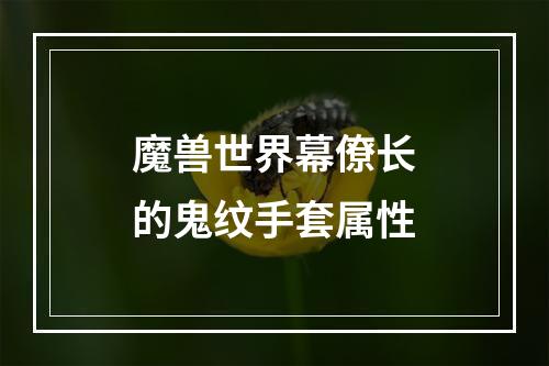 魔兽世界幕僚长的鬼纹手套属性