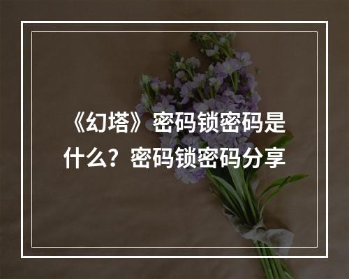 《幻塔》密码锁密码是什么？密码锁密码分享