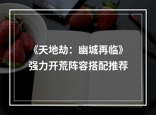 《天地劫：幽城再临》强力开荒阵容搭配推荐