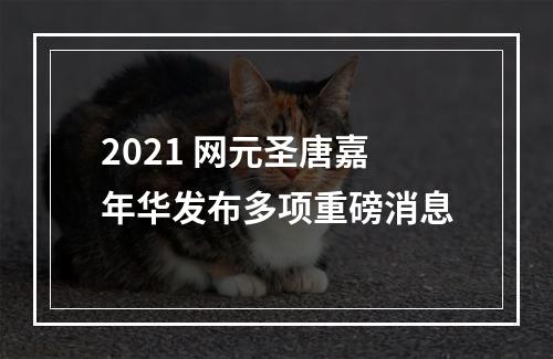 2021 网元圣唐嘉年华发布多项重磅消息