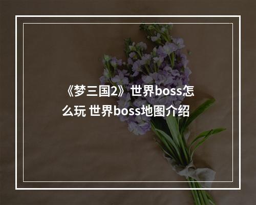 《梦三国2》世界boss怎么玩 世界boss地图介绍