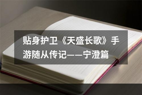 贴身护卫《天盛长歌》手游随从传记——宁澄篇