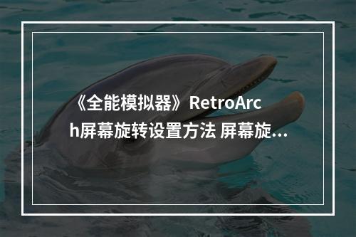 《全能模拟器》RetroArch屏幕旋转设置方法 屏幕旋转怎么设置？