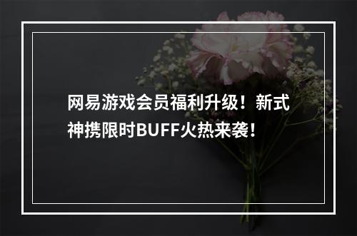 网易游戏会员福利升级！新式神携限时BUFF火热来袭！