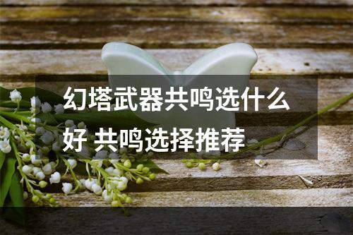 幻塔武器共鸣选什么好 共鸣选择推荐