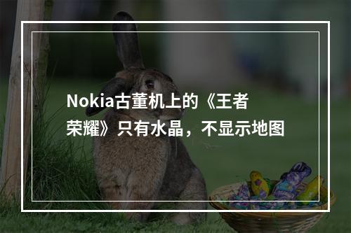 Nokia古董机上的《王者荣耀》只有水晶，不显示地图