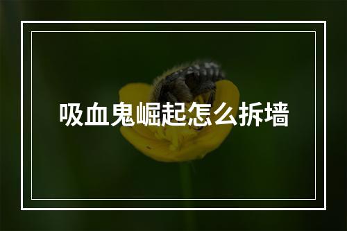 吸血鬼崛起怎么拆墙