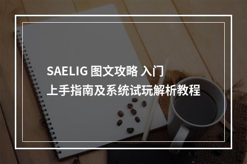 SAELIG 图文攻略 入门上手指南及系统试玩解析教程