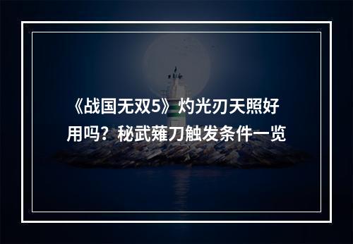 《战国无双5》灼光刃天照好用吗？秘武薙刀触发条件一览