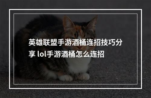 英雄联盟手游酒桶连招技巧分享 lol手游酒桶怎么连招