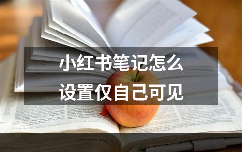 小红书笔记怎么设置仅自己可见