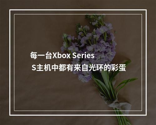 每一台Xbox Series S主机中都有来自光环的彩蛋