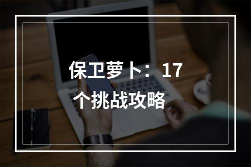 保卫萝卜：17 个挑战攻略