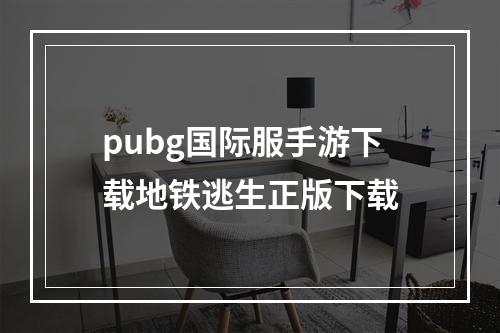 pubg国际服手游下载地铁逃生正版下载