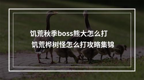 饥荒秋季boss熊大怎么打 饥荒桦树怪怎么打攻略集锦