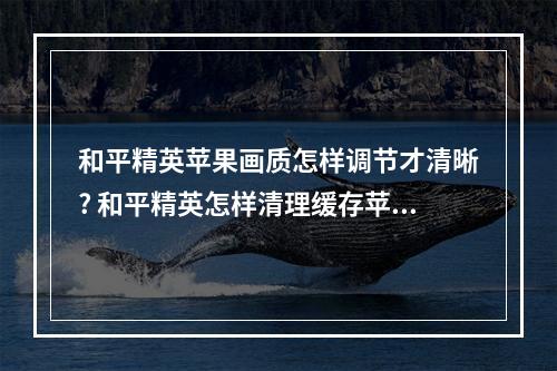 和平精英苹果画质怎样调节才清晰? 和平精英怎样清理缓存苹果手机方法攻略