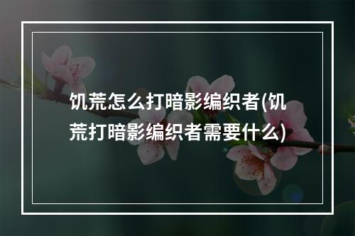 饥荒怎么打暗影编织者(饥荒打暗影编织者需要什么)