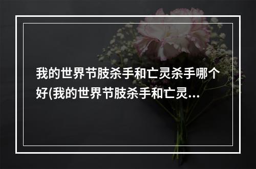 我的世界节肢杀手和亡灵杀手哪个好(我的世界节肢杀手和亡灵杀手哪个好打)