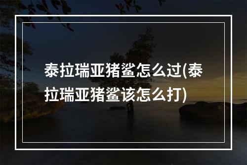 泰拉瑞亚猪鲨怎么过(泰拉瑞亚猪鲨该怎么打)