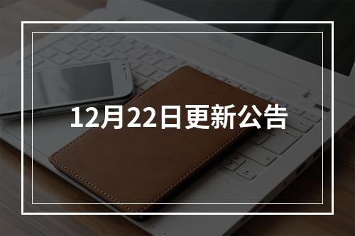 12月22日更新公告