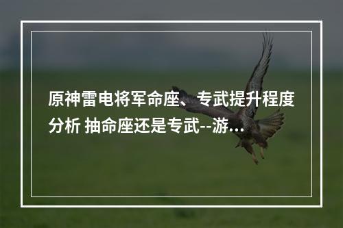 原神雷电将军命座、专武提升程度分析 抽命座还是专武--游戏攻略网