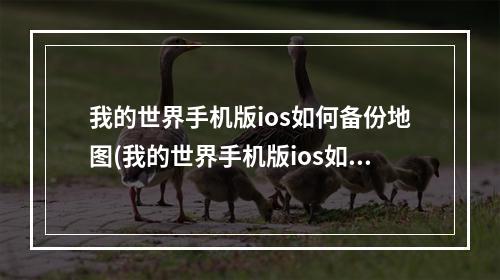 我的世界手机版ios如何备份地图(我的世界手机版ios如何备份地图数据)