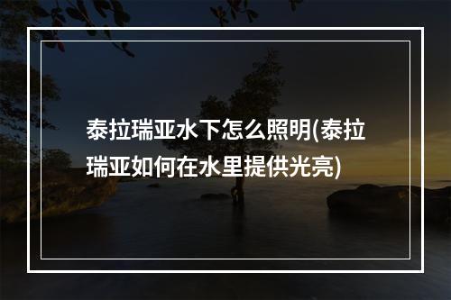 泰拉瑞亚水下怎么照明(泰拉瑞亚如何在水里提供光亮)