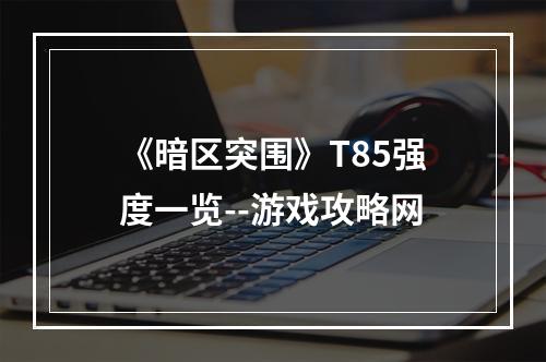 《暗区突围》T85强度一览--游戏攻略网