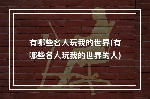 有哪些名人玩我的世界(有哪些名人玩我的世界的人)