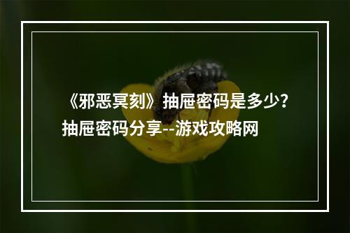 《邪恶冥刻》抽屉密码是多少？抽屉密码分享--游戏攻略网