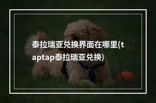 泰拉瑞亚兑换界面在哪里(taptap泰拉瑞亚兑换)