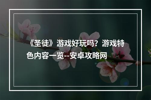 《圣徒》游戏好玩吗？游戏特色内容一览--安卓攻略网