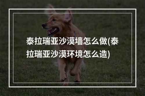 泰拉瑞亚沙漠墙怎么做(泰拉瑞亚沙漠环境怎么造)