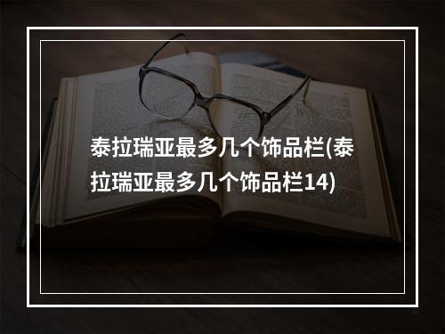 泰拉瑞亚最多几个饰品栏(泰拉瑞亚最多几个饰品栏14)