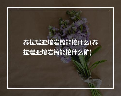 泰拉瑞亚熔岩镐能挖什么(泰拉瑞亚熔岩镐能挖什么矿)