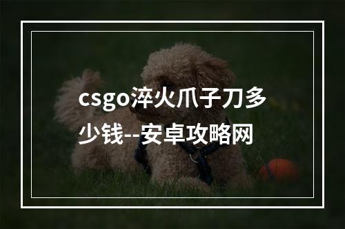 csgo淬火爪子刀多少钱--安卓攻略网