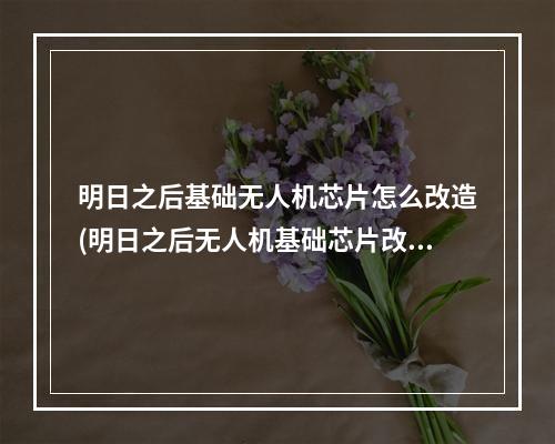 明日之后基础无人机芯片怎么改造(明日之后无人机基础芯片改造会怎么样)