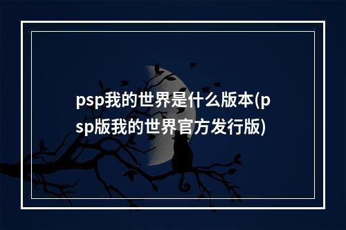 psp我的世界是什么版本(psp版我的世界官方发行版)