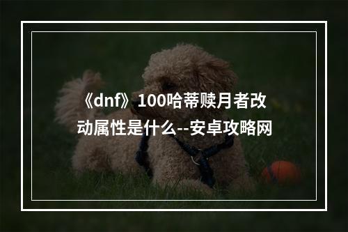 《dnf》100哈蒂赎月者改动属性是什么--安卓攻略网