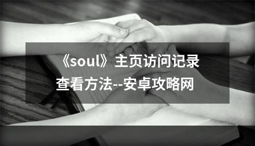 《soul》主页访问记录查看方法--安卓攻略网